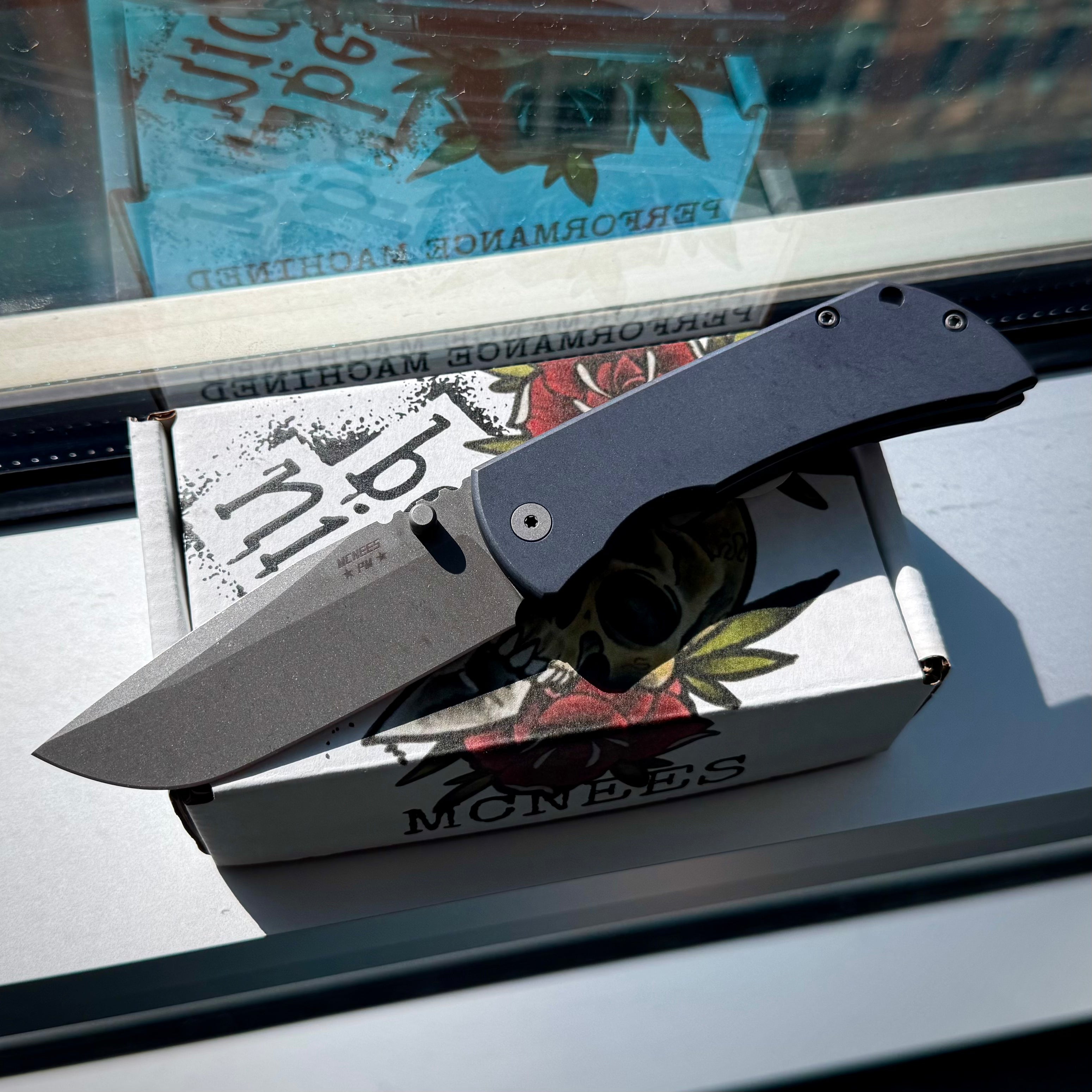 Mcnees Knives PM Mac 2 3.5” Gen2 Drop Point - Atomic Blue/Bronze - Smooth Ti