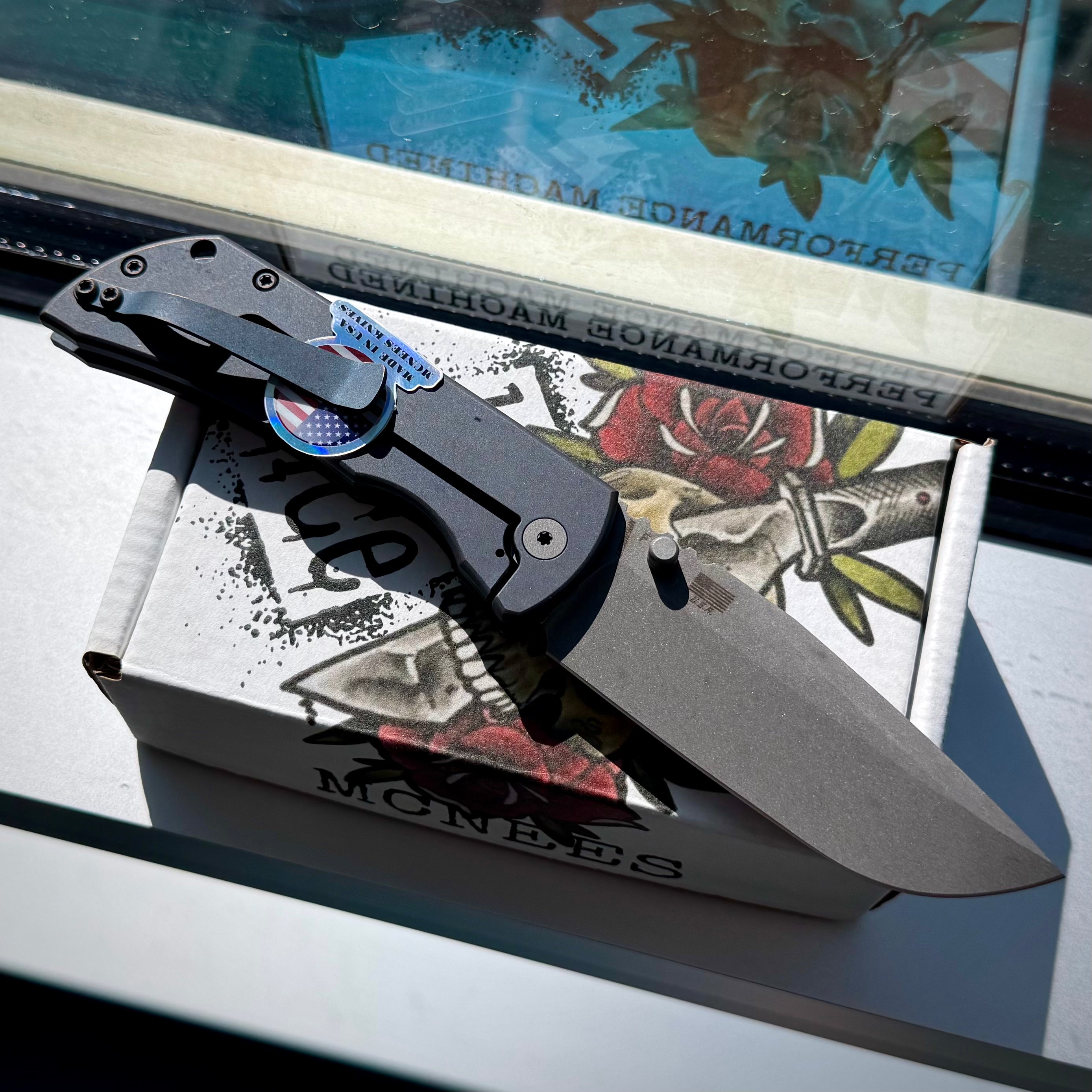 Mcnees Knives PM Mac 2 3.5” Gen2 Drop Point - Atomic Blue/Bronze - Smooth Ti