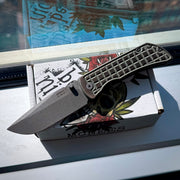 McNees Knives PM Mac 2 3.5” Gen2 Drop Point - Matte Green/Bronze Frag Two-Tone