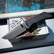 McNees Knives PM Mac 2 3.5” Gen2 Drop Point - Blackout Frag Two-Tone