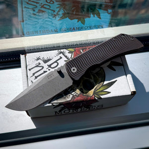 McNees Knives PM Mac 2 3.5” Gen2 Drop Point - Atomic Purple/Bronze Swerve Two-Tone