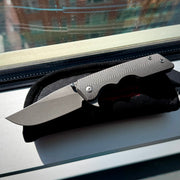 Attn2Detail Mercantile Mk.3 Medium Small Batch - Clip Point Rising Grind - Stonewash Flow - Stonewash S30V