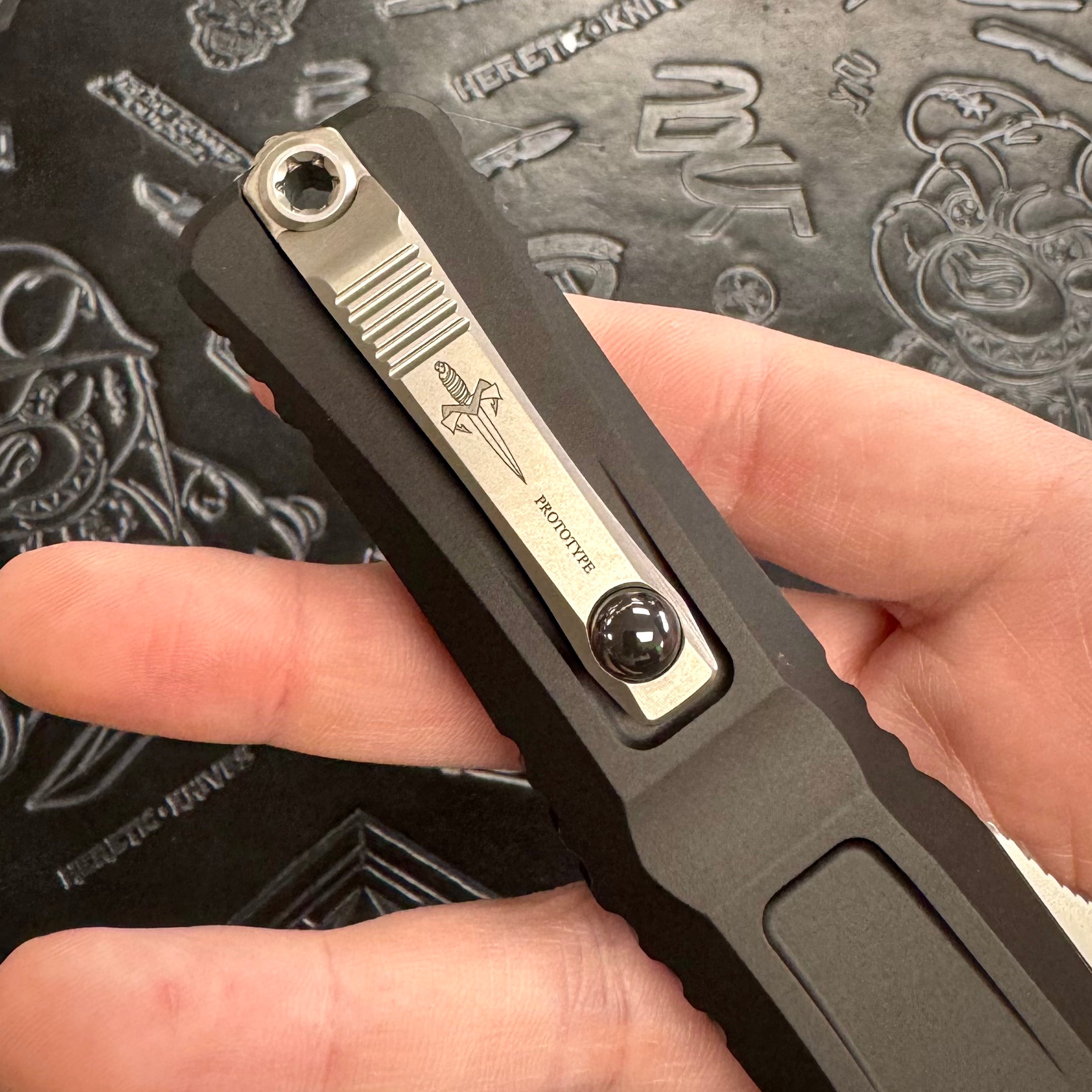 Marfione Custom Combat Troodon Gen 3 Prototype - Single Edge - Stonewash - 1 of 2 made