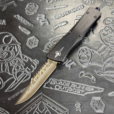 Marfione Custom Combat Troodon Interceptor - Hattori San-Mai Cowry X-Core Damascus - Hefted Alumimum - purple ringed hardware - S/N: 015