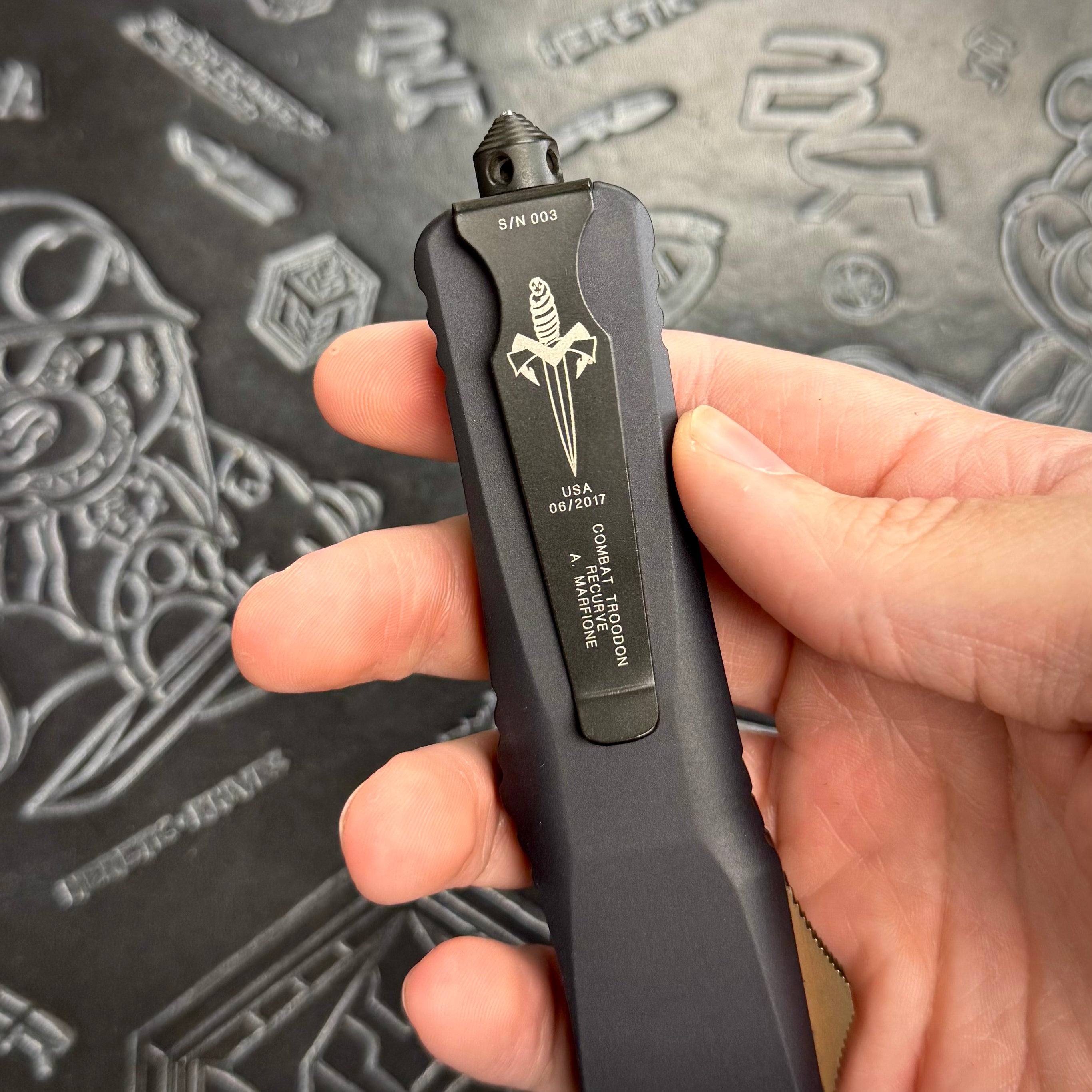 Marfione Custom Combat Troodon Recurve - Two-Tone Fallout - Fallout Copper hardware - S/N: 003