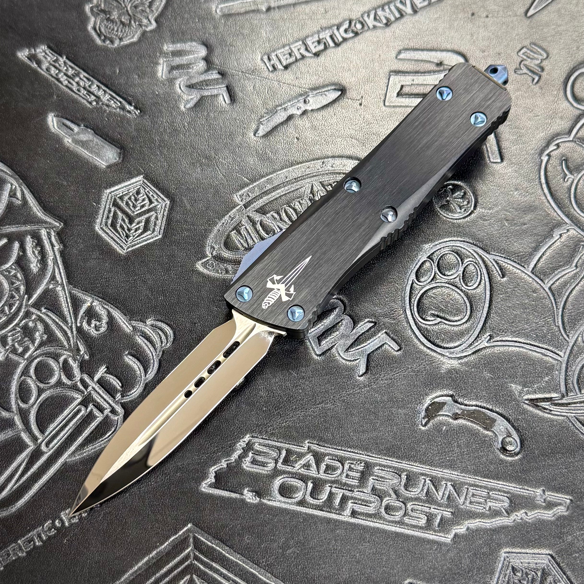 Marfione Custom Troodon - Double Edge Mirror Polish - Hefted Aluminum - Blue Ti hardware - S/N: 016