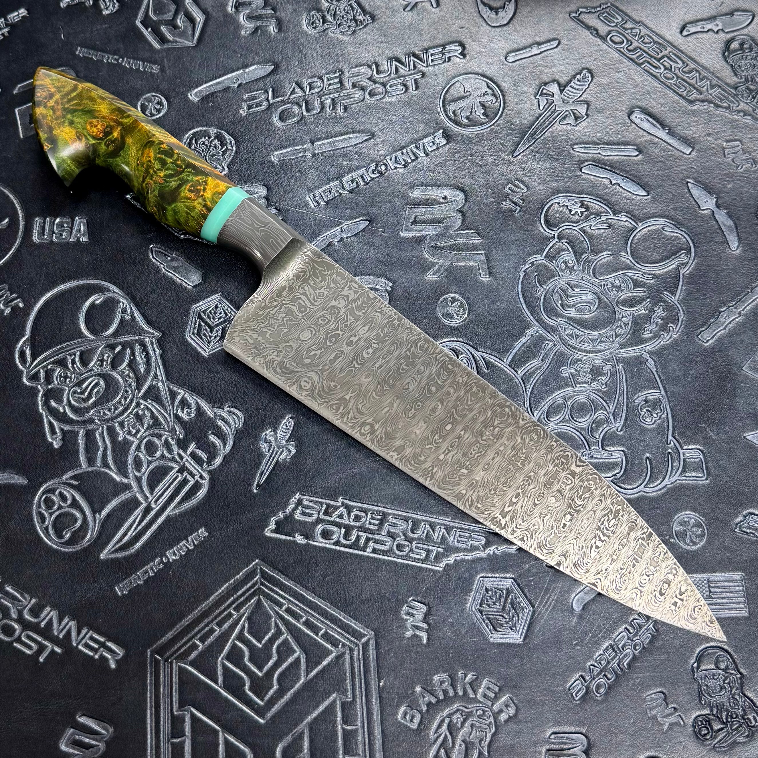 Jason Knight Hand Forged Damascus Kitchen Knife