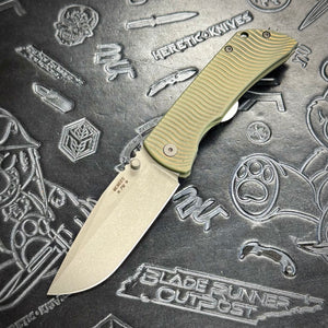 McNees Knives PM Mac 2 3.5” Gen2 Drop Point - Matte Green/Bronze Swerve