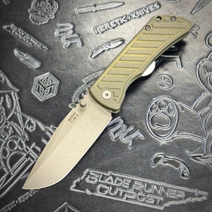McNees Knives PM Mac 2 3.5” Gen2 Drop Point - Atomic Green/Bronze Fastback
