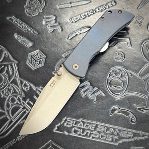 McNees Knives PM Mac 2 3.5” Gen2 Drop Point - Atomic Blue/Bronze
