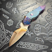 Vallotton, Brandon Custom - Acolyte D/A folder - Titanium & Black Dragon Timascus handles - Magnacut blade