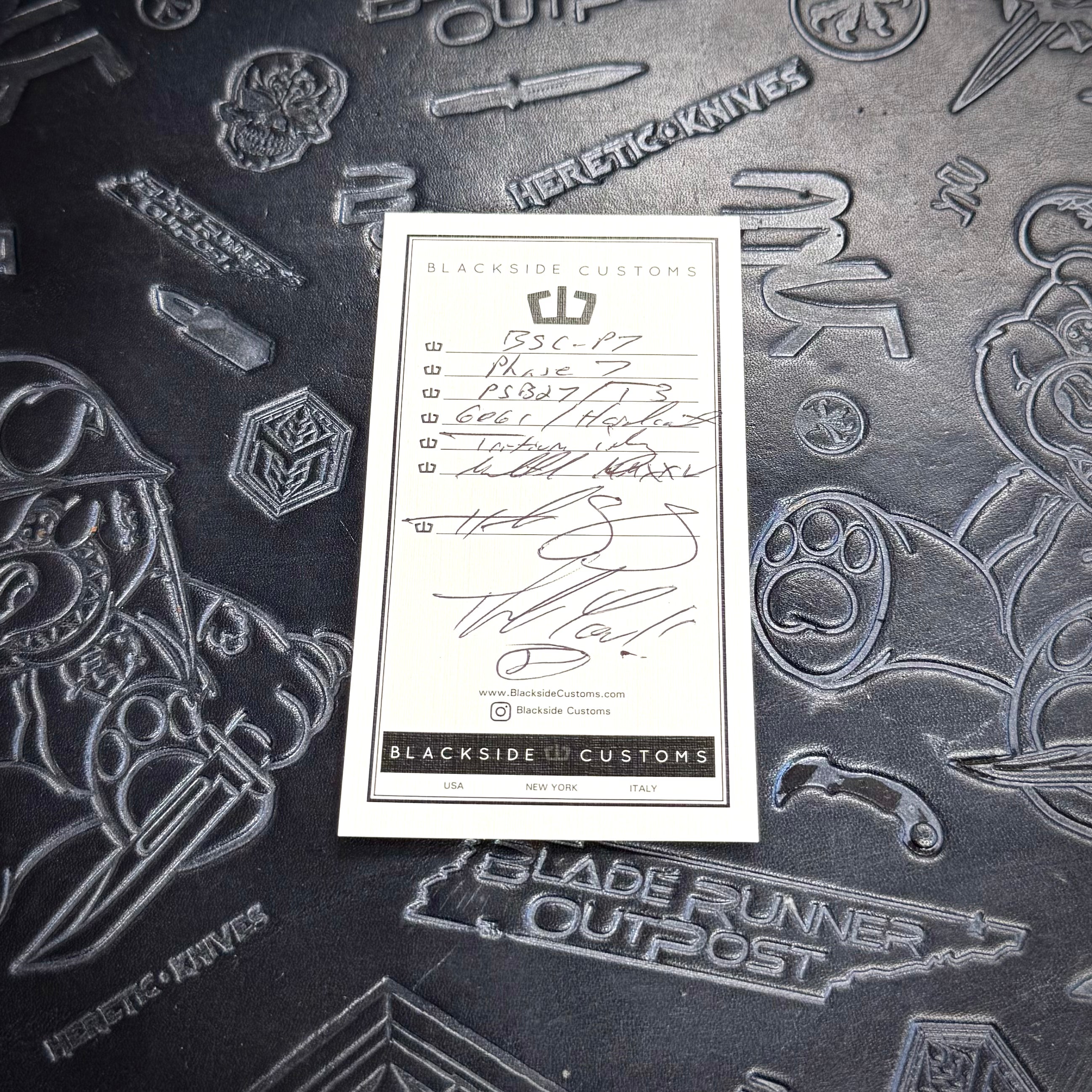 Blackside Customs - Phase 7 - Triple Black PSF-27 - 6061 Hard Coat aluminum with Blue Tritium Inlay