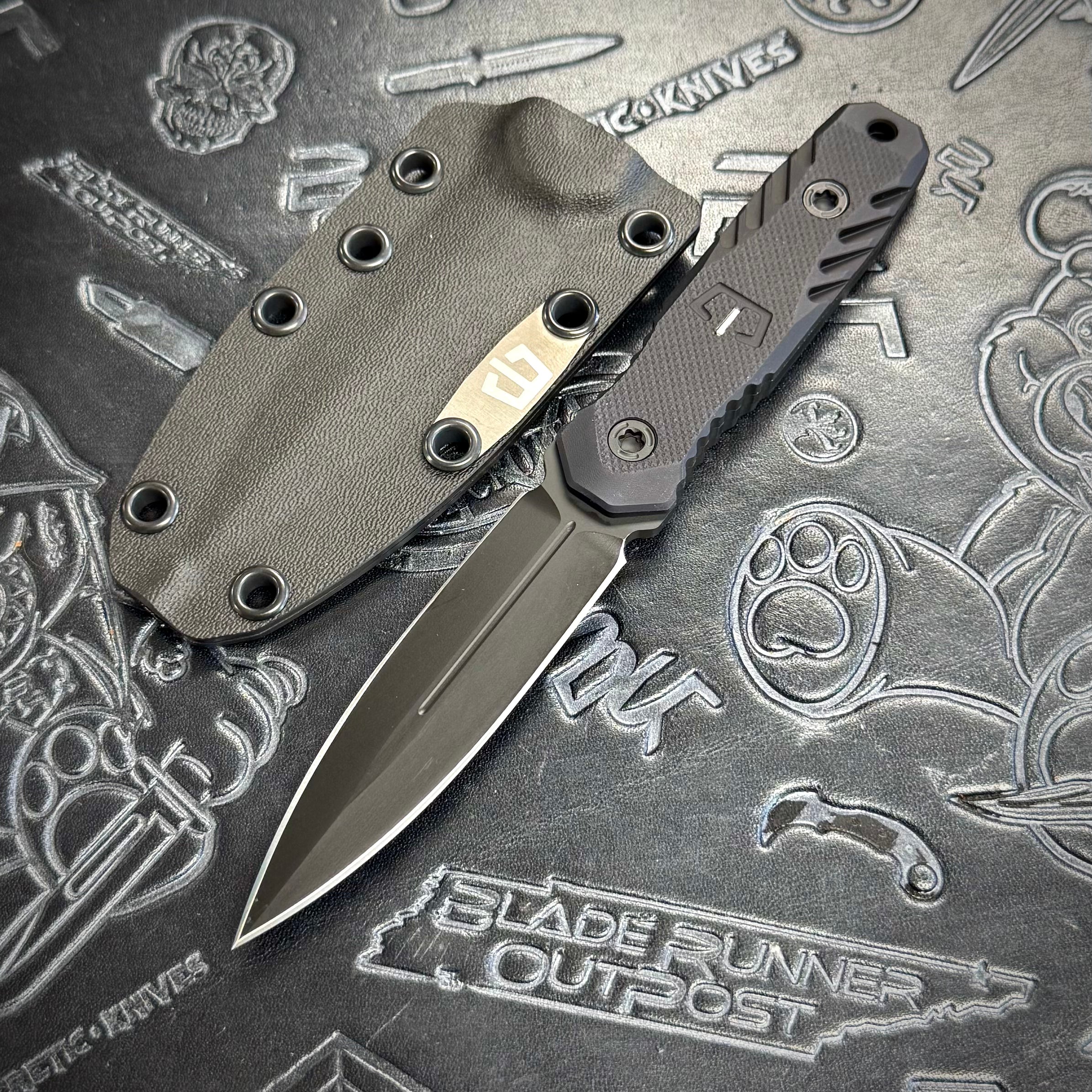 Blackside Customs - Phase 7 - Triple Black PSF-27 - 6061 Hard Coat aluminum with Blue Tritium Inlay