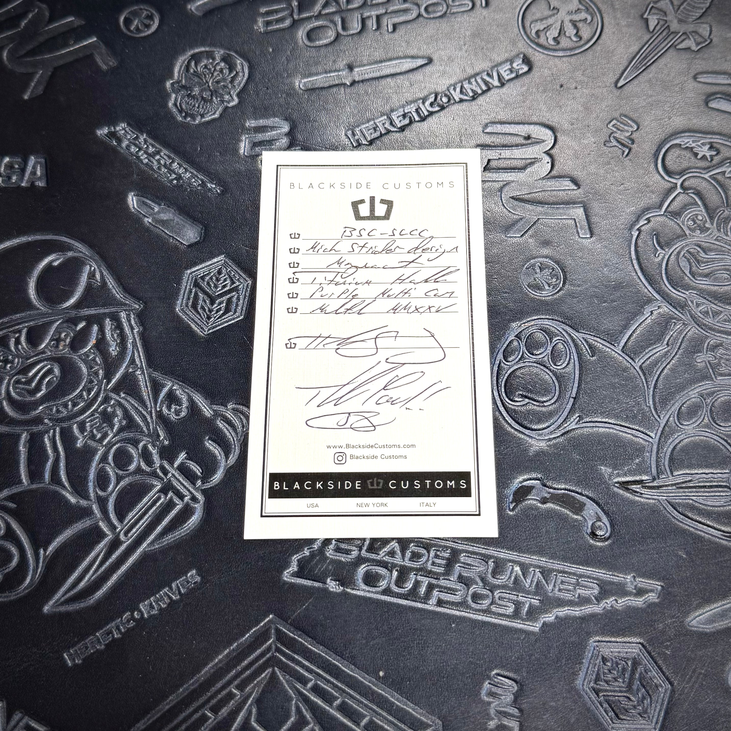 Blackside Customs x Strider - SLCC - Purple Multicam Magnacut - Titanium scales