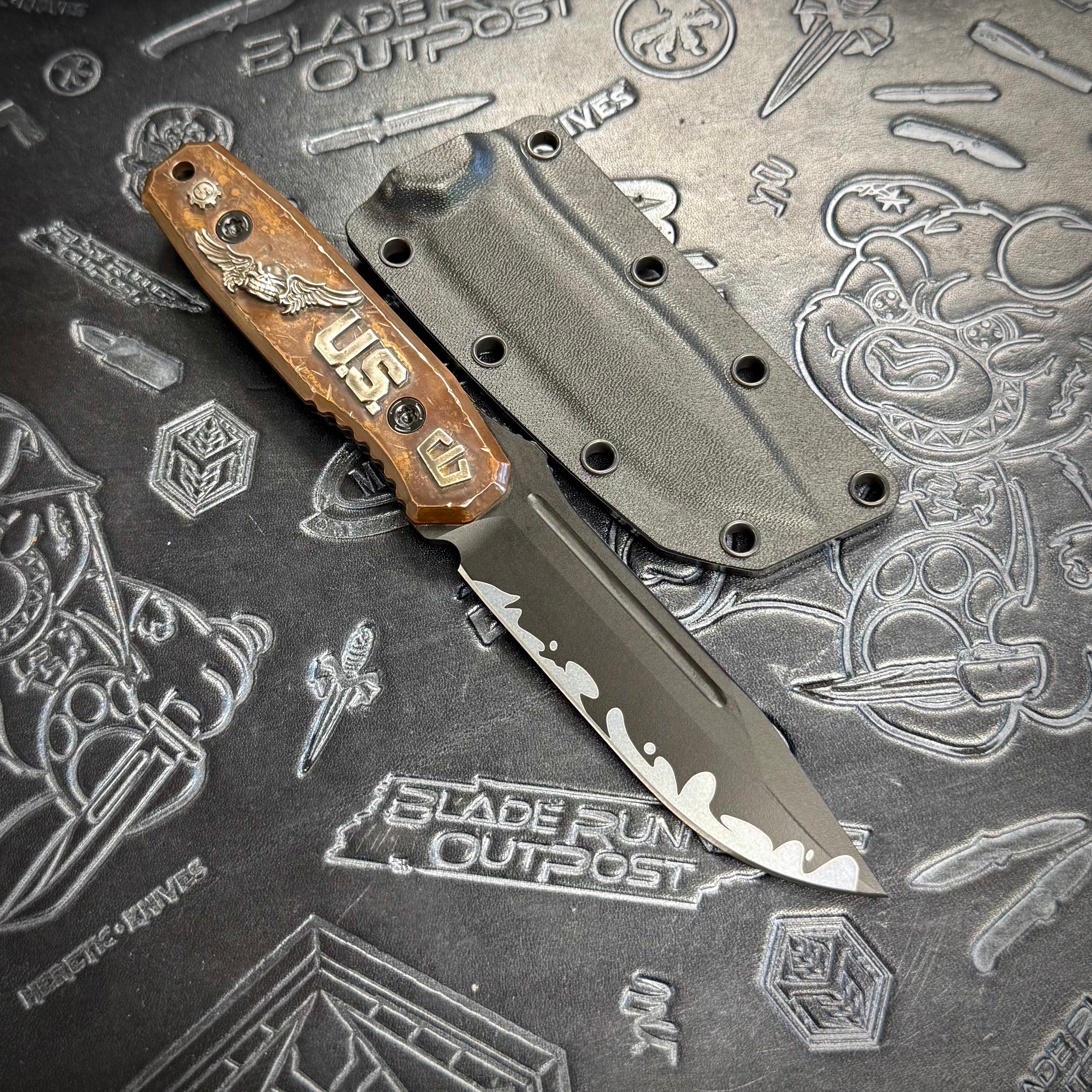 Blackside Customs x Starlingear - Plan B - Sumi Finish Magnacut - Copper scales - 1 of a kind