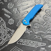 Protech Mordax MX105-BLUE-Gridlock - Blue Gridlock handle - Stonewash Magnacut