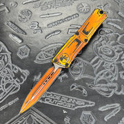 Microtech Combat Troodon - Orange Comic Strip - Double Edge