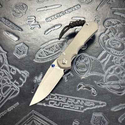 Chris Reeve Small Inkosi - Plain Titanium - Drop Point - Stonewash Magnacut (CRK)