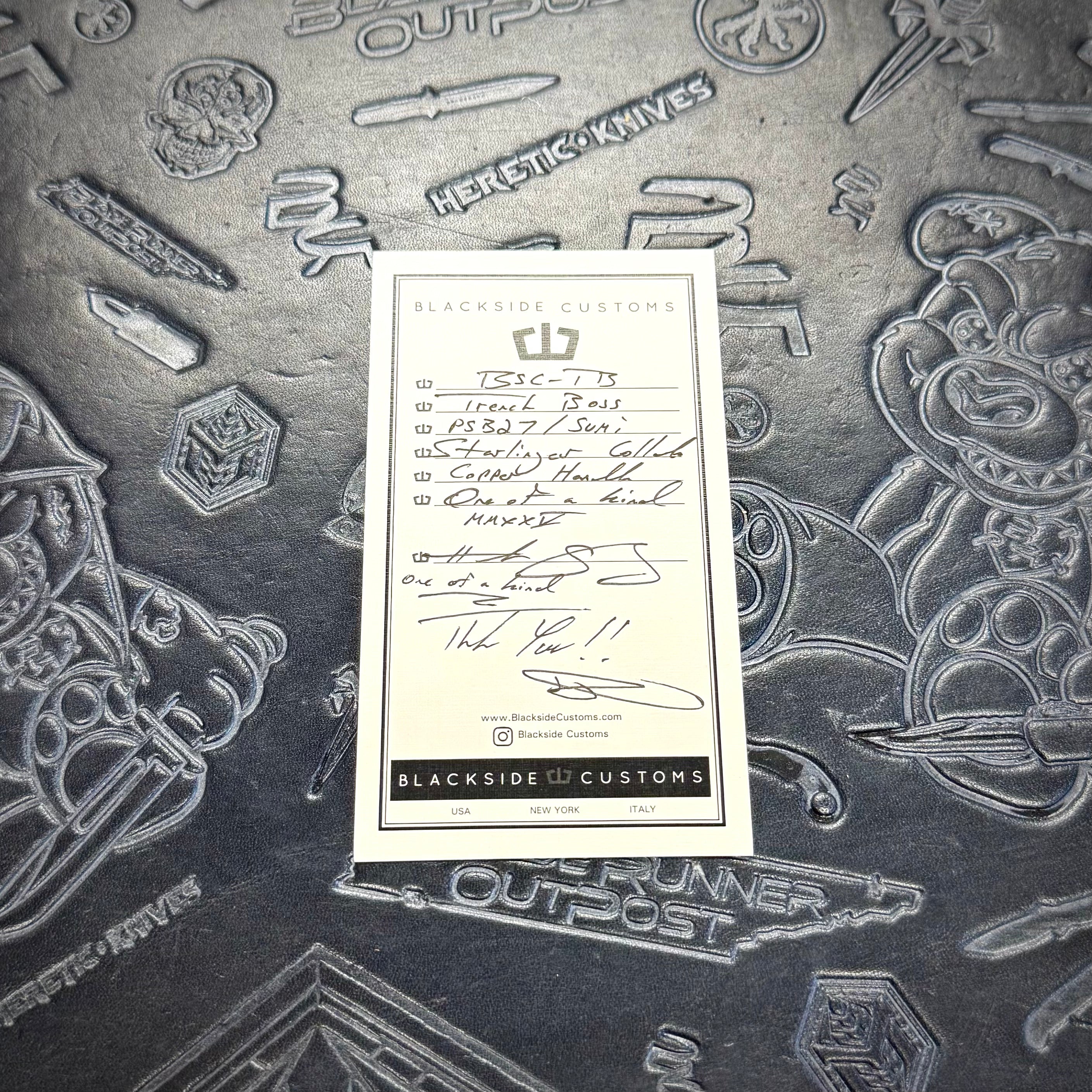 Blackside Customs x Starlingear - Trench Boss - Sumi Finish PSB 27 w/ Reaper Spine - Copper scales - 1 of a kind