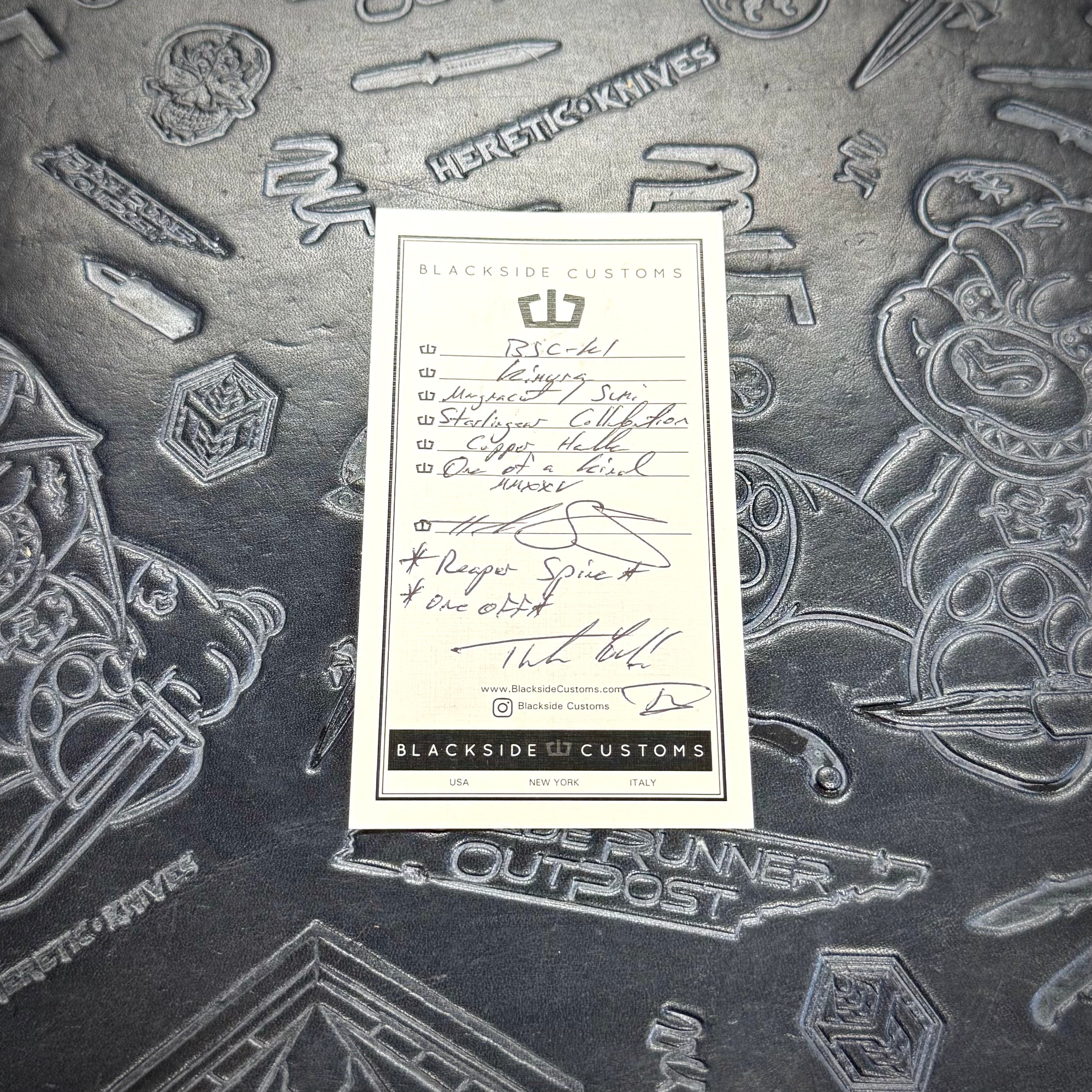 Blackside Customs x Starlingear - Kimura - Sumi Finish Magnacut w/ Reaper Spine - Copper Scales - 1 of a kind