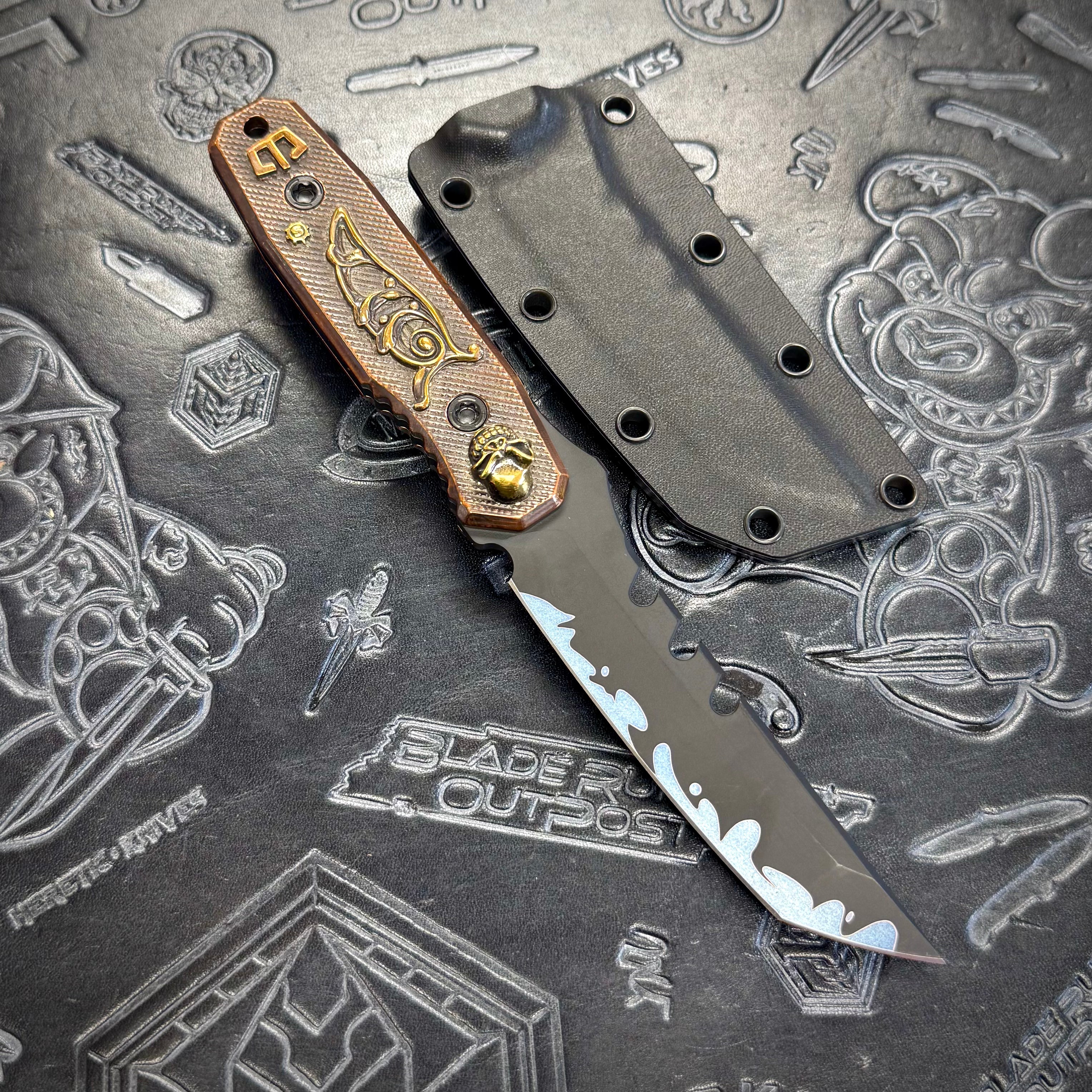Blackside Customs x Starlingear - Kimura - Sumi Finish Magnacut w/ Reaper Spine - Copper Scales - 1 of a kind
