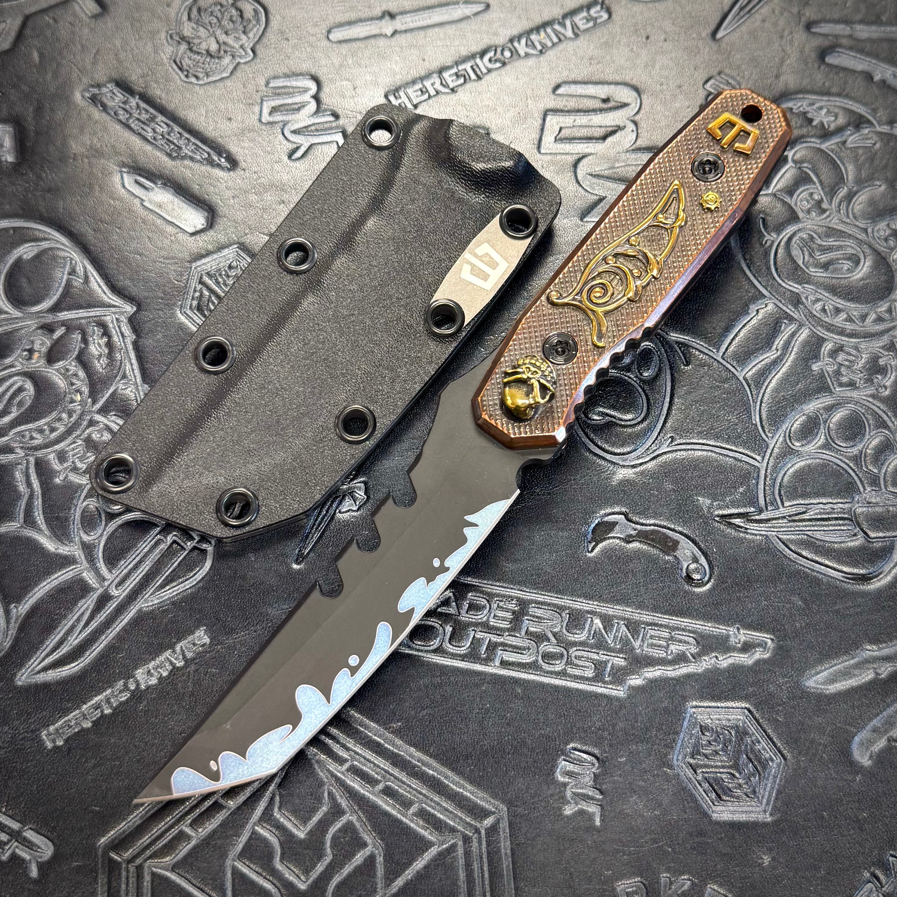 Blackside Customs x Starlingear - Kimura - Sumi Finish Magnacut w/ Reaper Spine - Copper Scales - 1 of a kind
