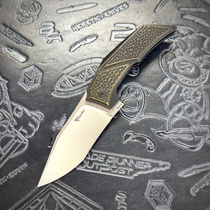 Reate T3500 - Black Stonewash Ti - Black Stonewash Brass inlays - Satin M390 *DISCONTINUED*