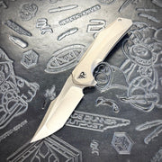 Reate Zoro -Bead Blasted Ti - Satin M390 w/ compound grind