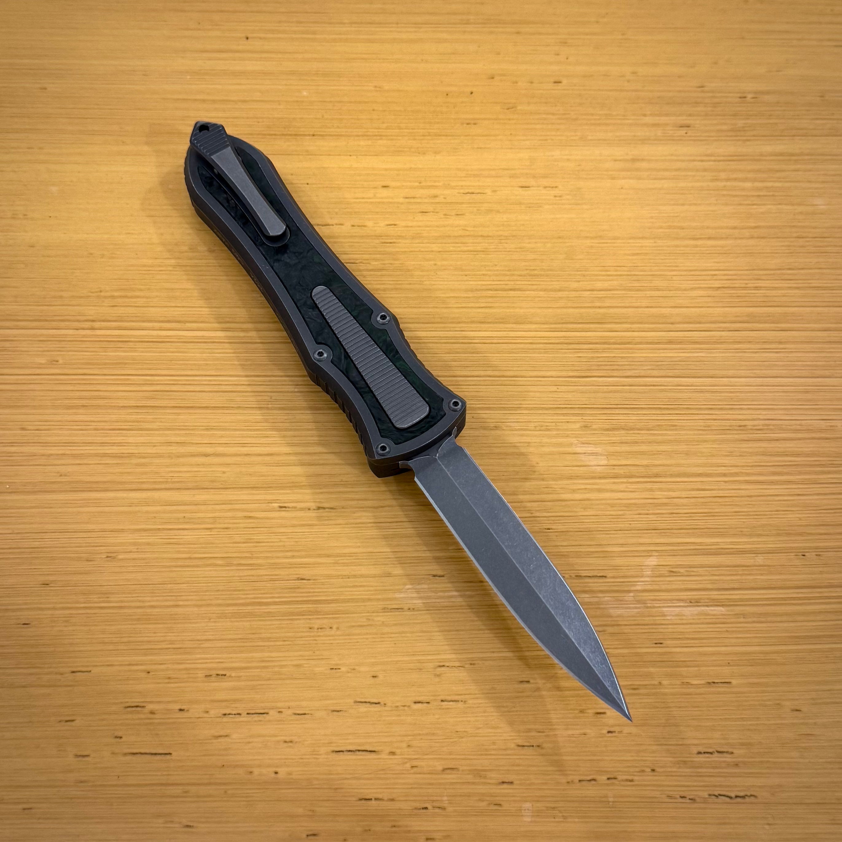 Hawk Knives Deadlock Model C - Titanium Chassis - Green Dark Matter inlays - M390