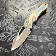 Heretic Pariah Manual Custom - Single Edge Mirror Polish - Hefted Titanium Chassis w/ Abalone inlays & Abalone button inlay S/N: 002