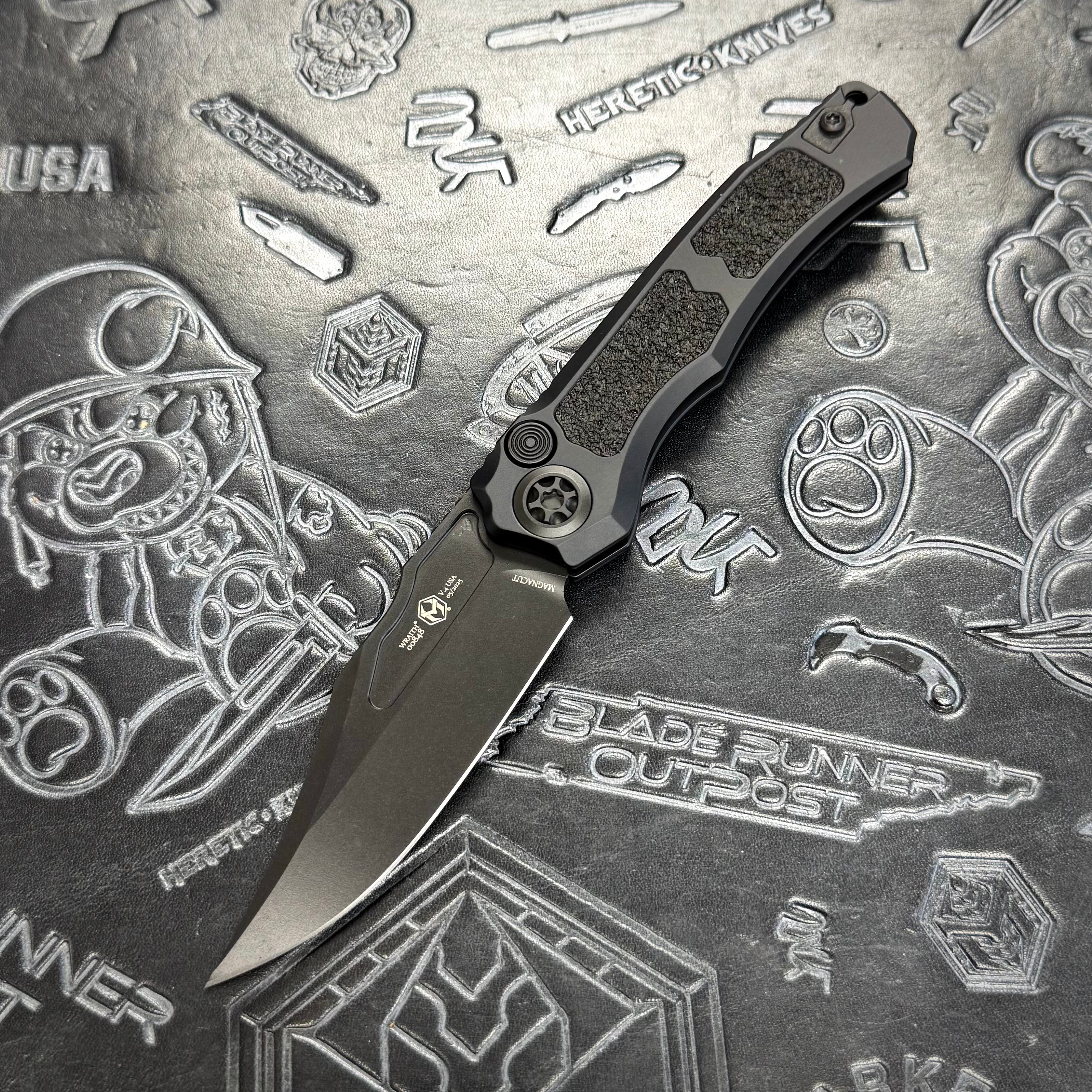 Heretic Wraith V4 Auto - Black - Black Tactical Bowie H002-4A-T