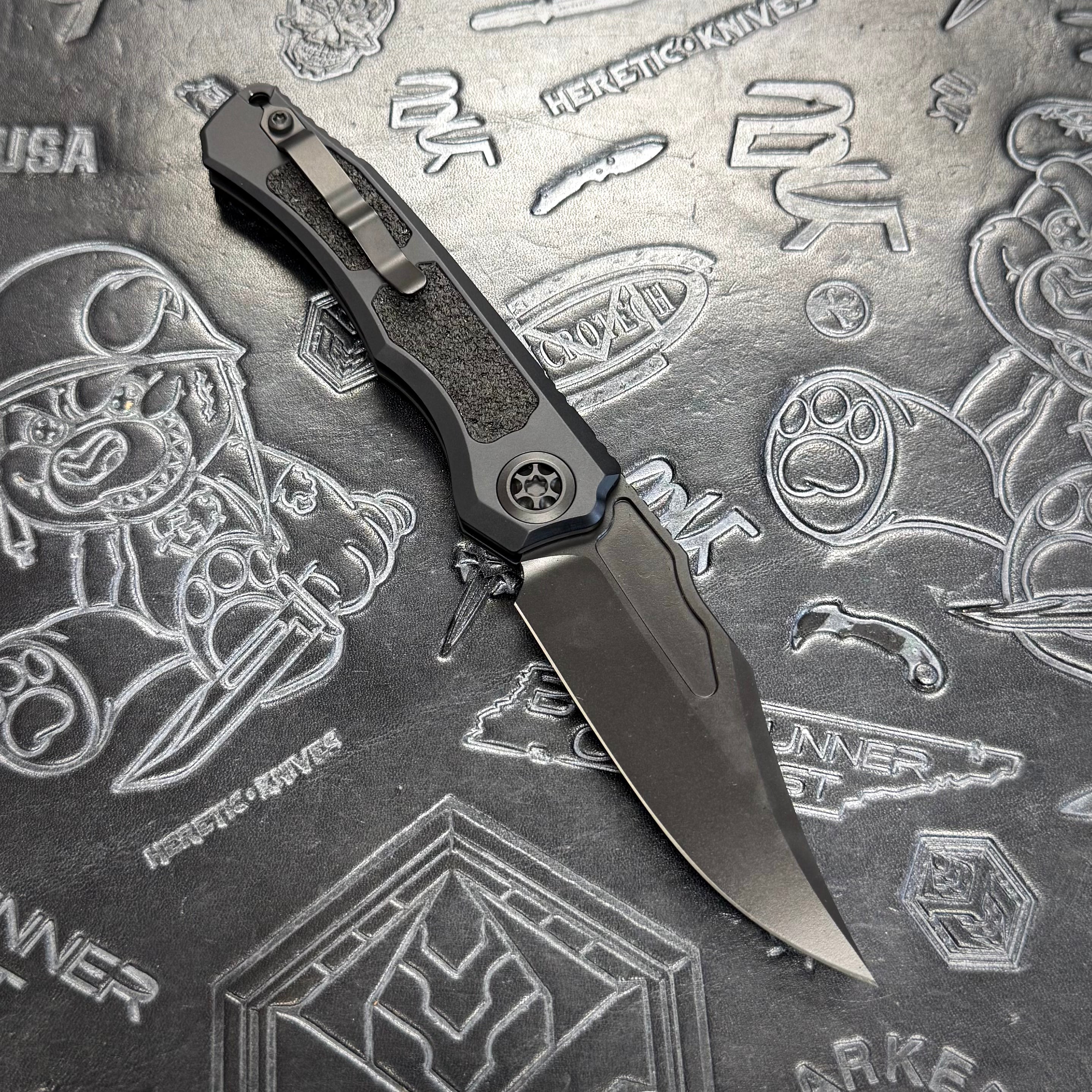 Heretic Wraith V4 Auto - Black - Black Tactical Bowie H002-4A-T