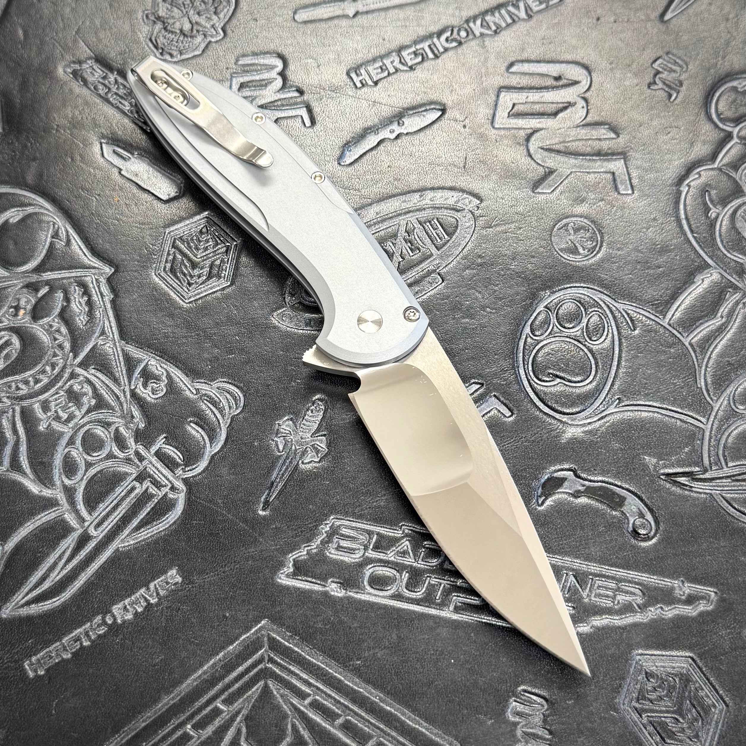 ProTech Cambria 2 - 2025 Custom 004 - Grey handle w/ Copper TechnoCarbo inlay & Black Lip Pearl button inlay - Mike Irie Mirror Polish