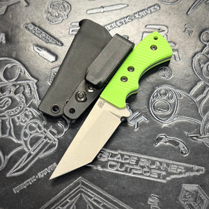 Attn2Detail Mercantile Lil Pecker - Ridged Bright Green G10 - Western Tanto - Stonewash S35VN