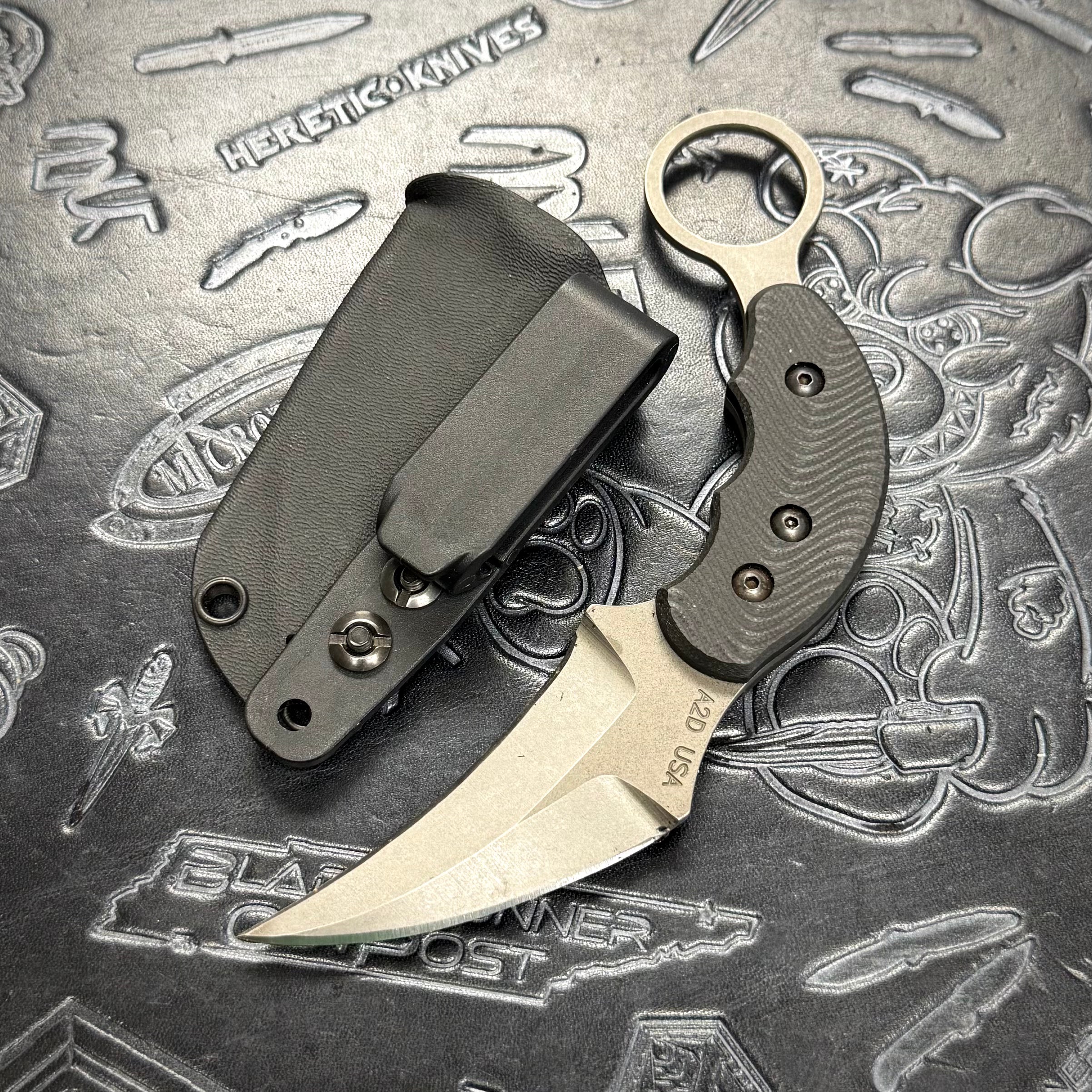 Attn2Detail Mercantile Karambit - Double Edge - Flow Black G10 - Stonewash S30V