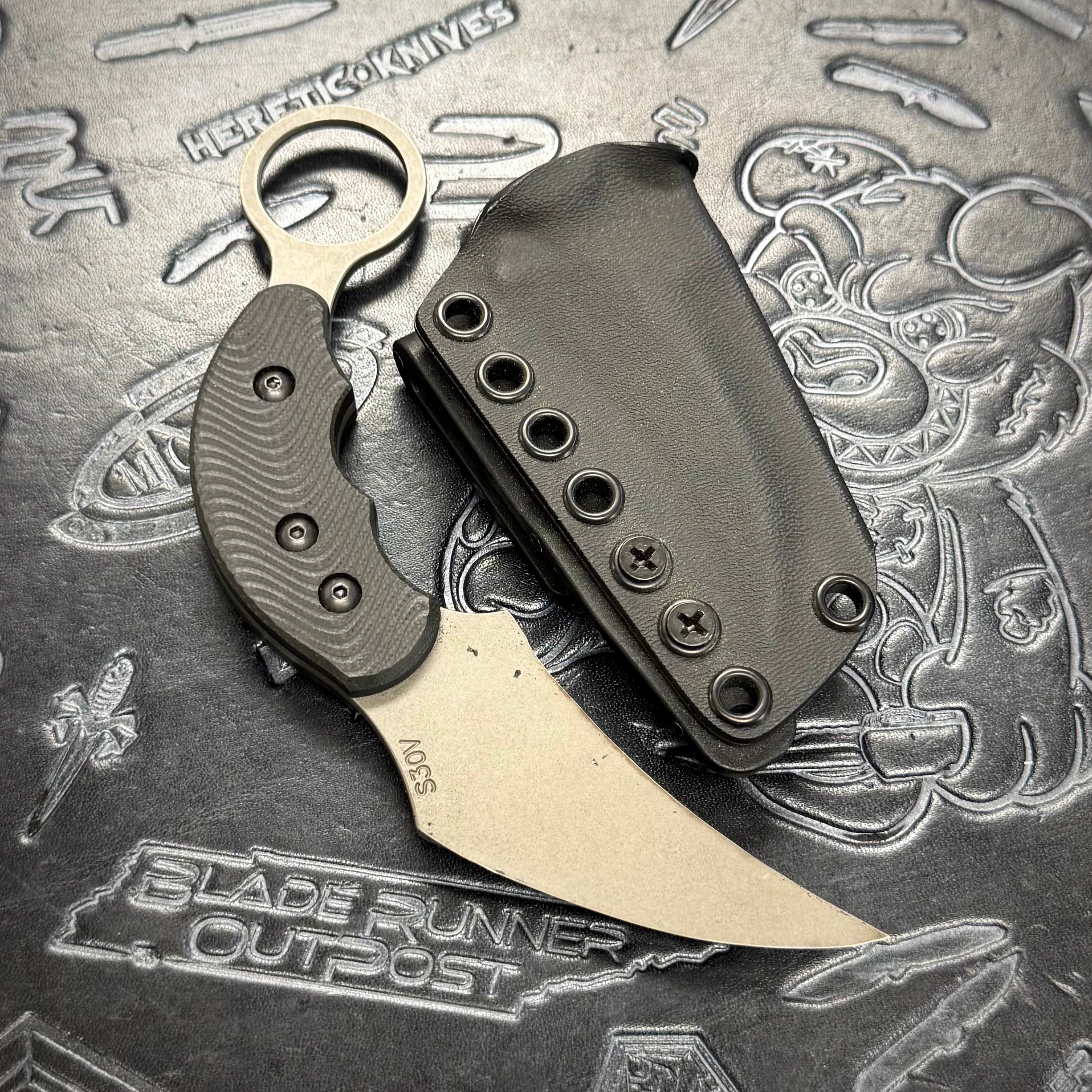 Attn2Detail Mercantile Karambit - Double Edge - Flow Black G10 - Stonewash S30V