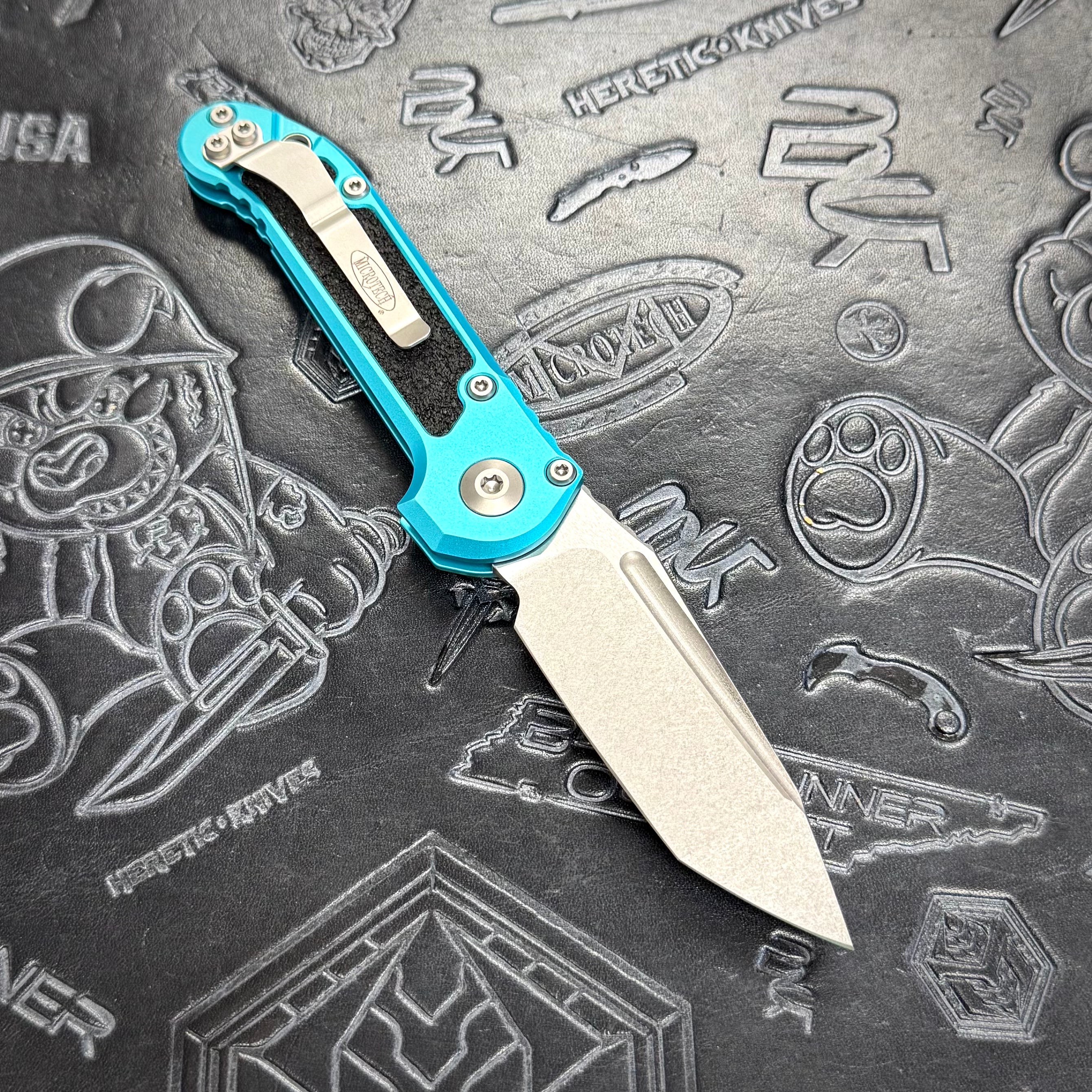 Microtech LUDT Gen III - Turquoise - Stonewash Tanto 1136-10 TQ