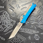Microtech Glykon - Blue - Apocalyptic Tanto Full Serrated 185-12 APBL