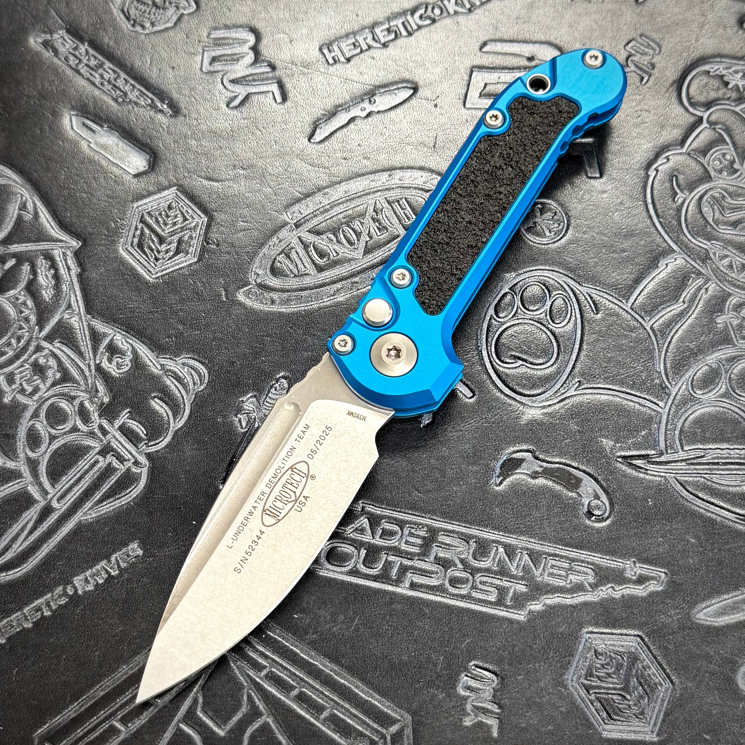Microtech LUDT Gen III - Blue - Stonewash Drop Point 1135-10 BL