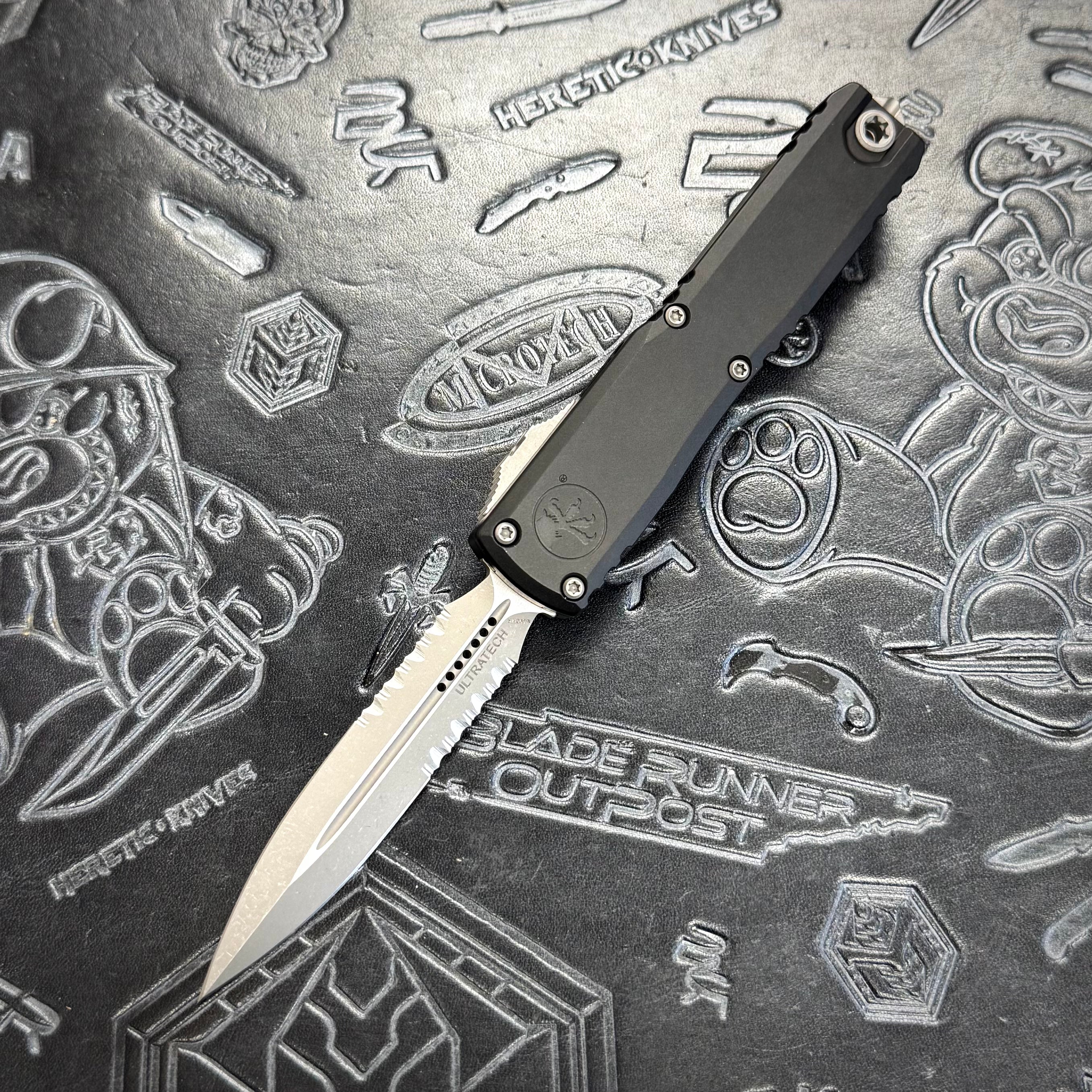 Microtech Ultratech ZBP - Black - Partial Serrate Apocalyptic D/E 1122-11 AP
