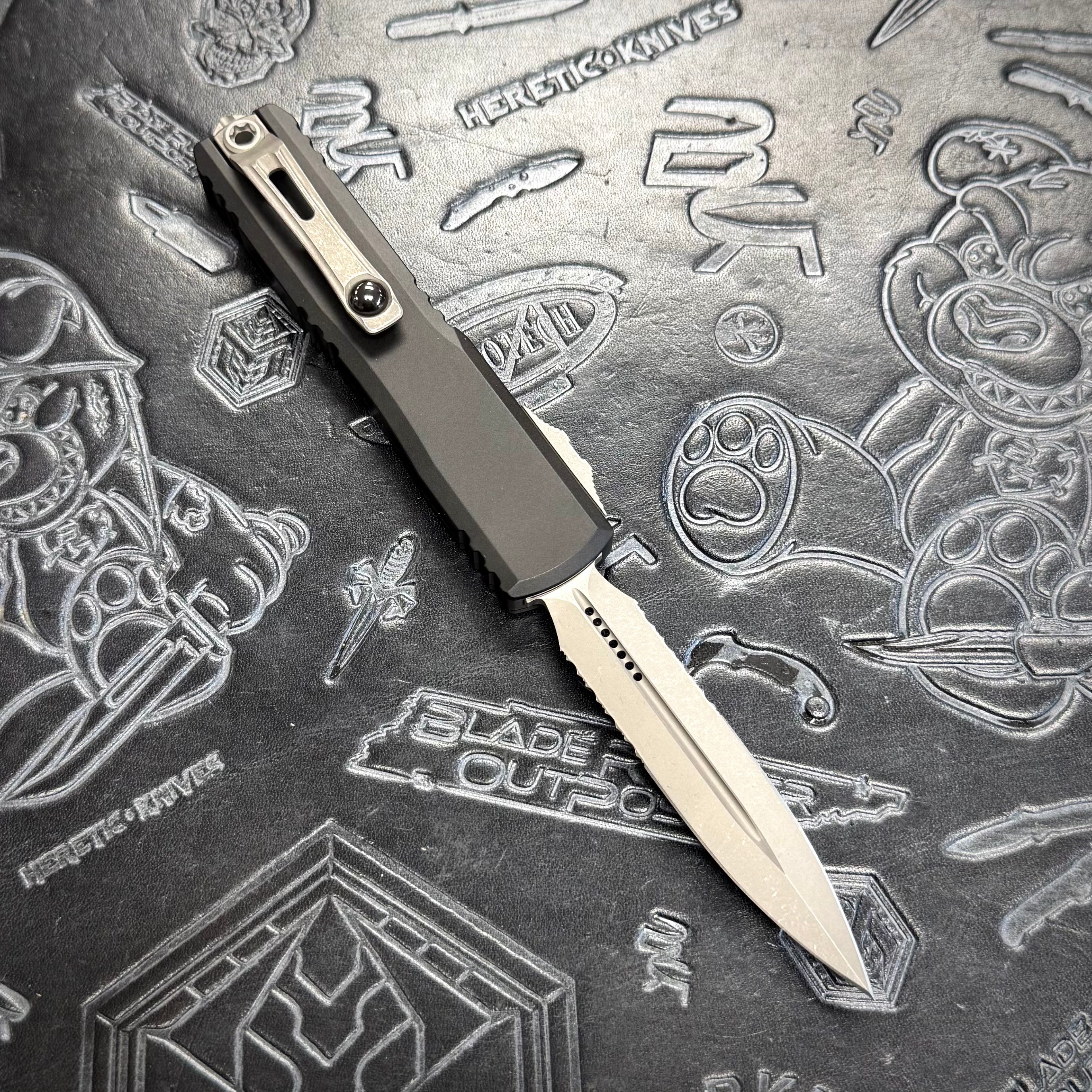 Microtech Ultratech ZBP - Black - Partial Serrate Apocalyptic D/E 1122-11 AP