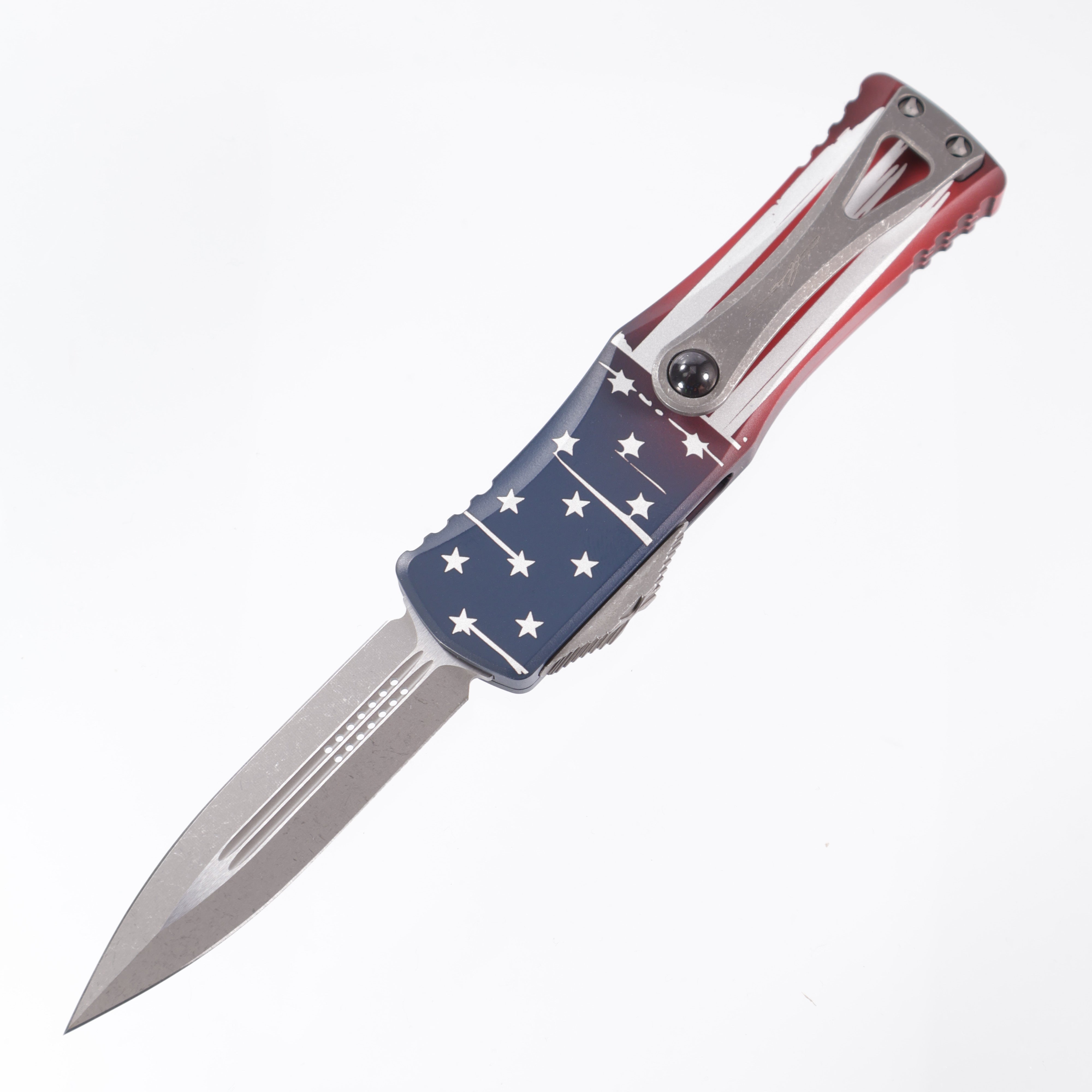 Microtech Hera Signature Series - Flag Cerakote - Apocalyptic Double Edge 702-10 APFLAGS