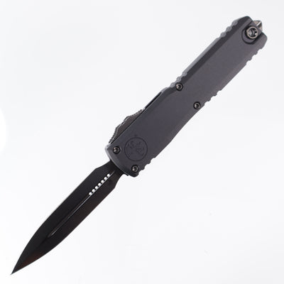 Microtech Ultratech ZBP - Shadow Signature Series - Black w/ DLC Hardware - DLC Double Edge M390MK - 1122-1 DLCTSH