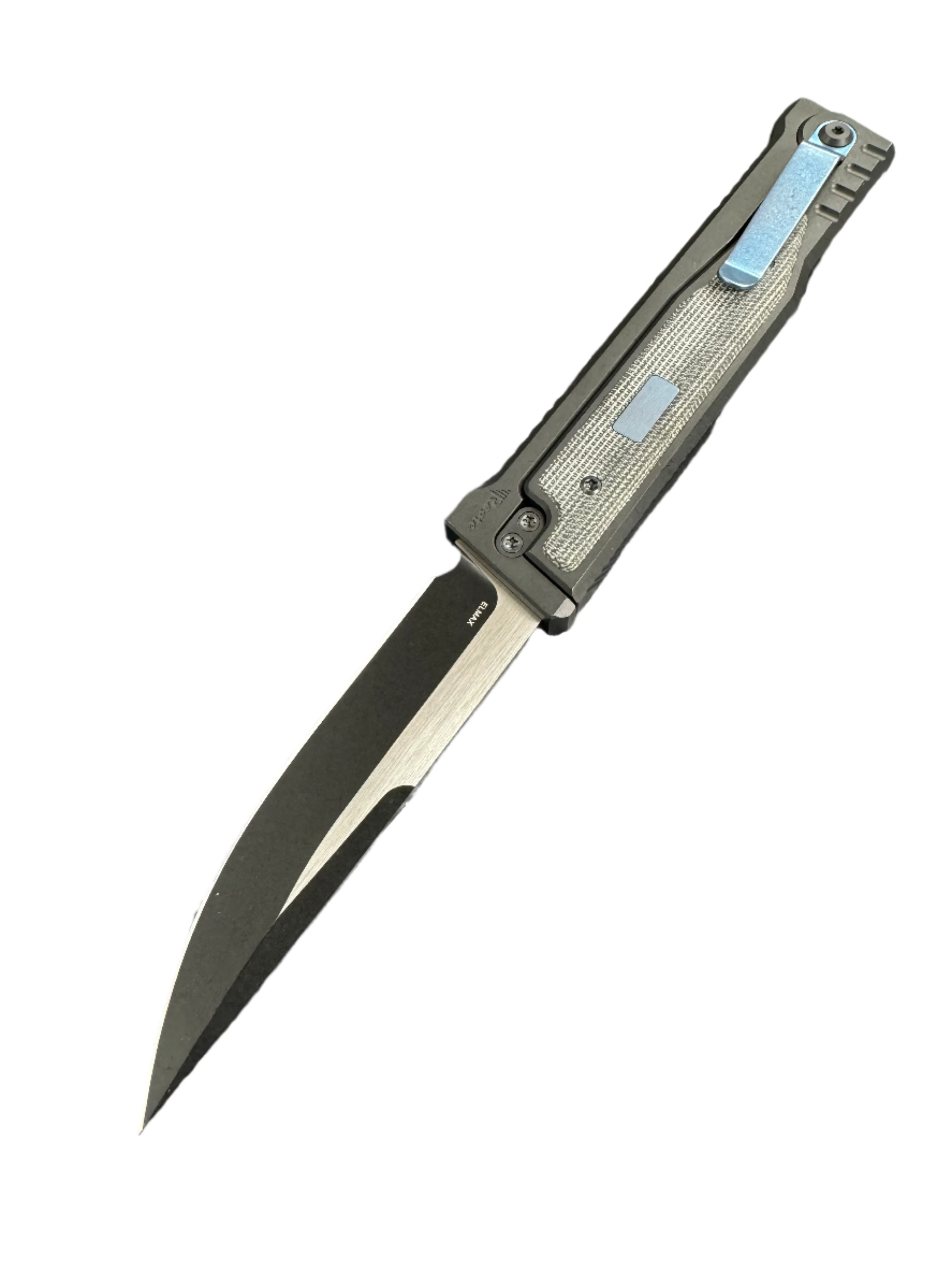 Reate Exo Gravity Knife Black Micarta 3.7 Inch Plain Dual Finish Drop Point Large w Lock