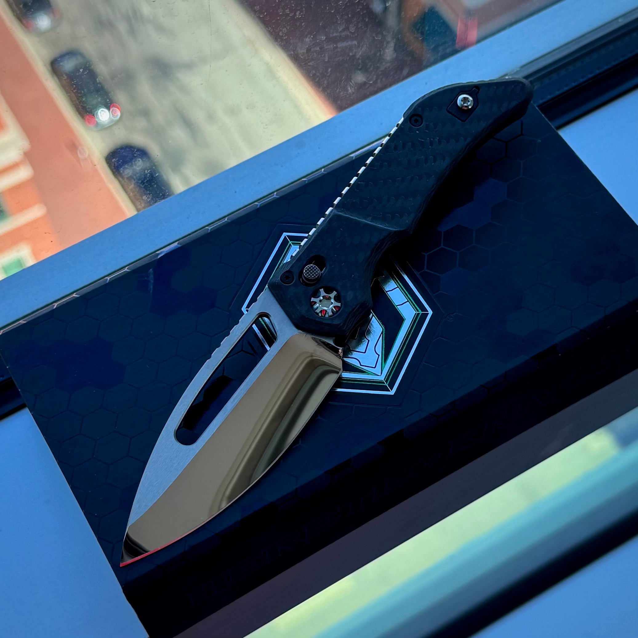 Heretic Koschei Prototype Custom - High Polish M390 - Carbon Fiber Chassis