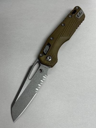 Microtech Knives MSI RAM LOK Dark Earth Polymer Injection Molded & Partial Serrated M390MK 210T-11 PMDE