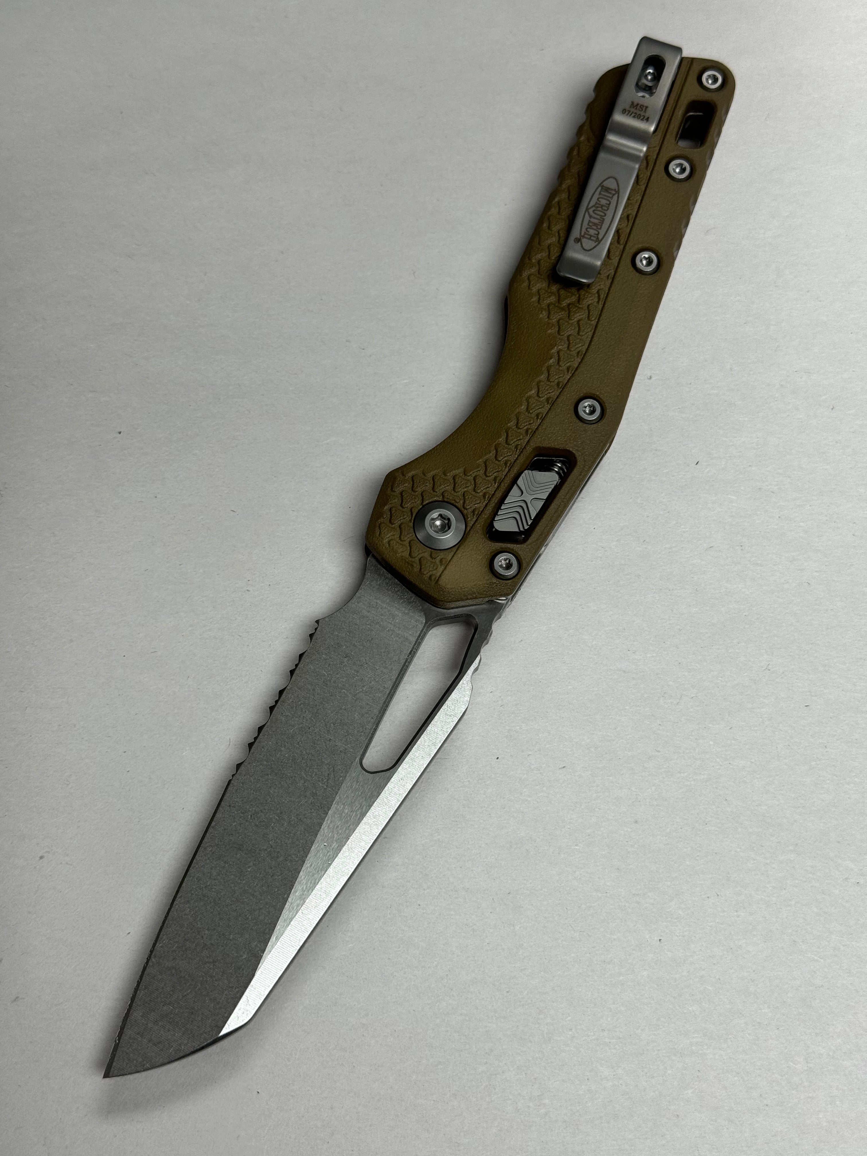 Microtech Knives MSI RAM LOK Dark Earth Polymer Injection Molded & Partial Serrated M390MK 210T-11 PMDE