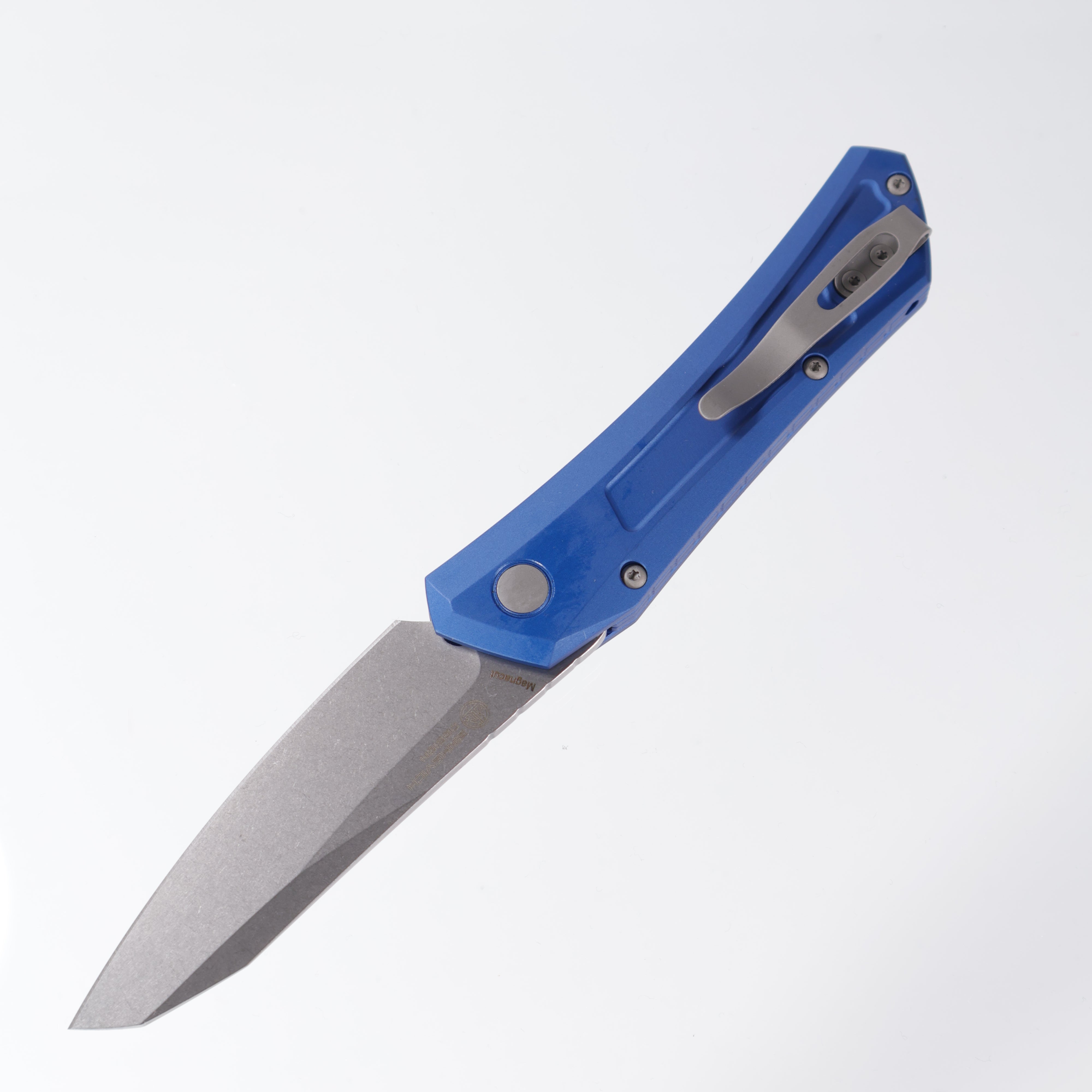 Pro-Tech Oligarch - Blue Aluminum - Stonewash Magnacut - DS101-Blue
