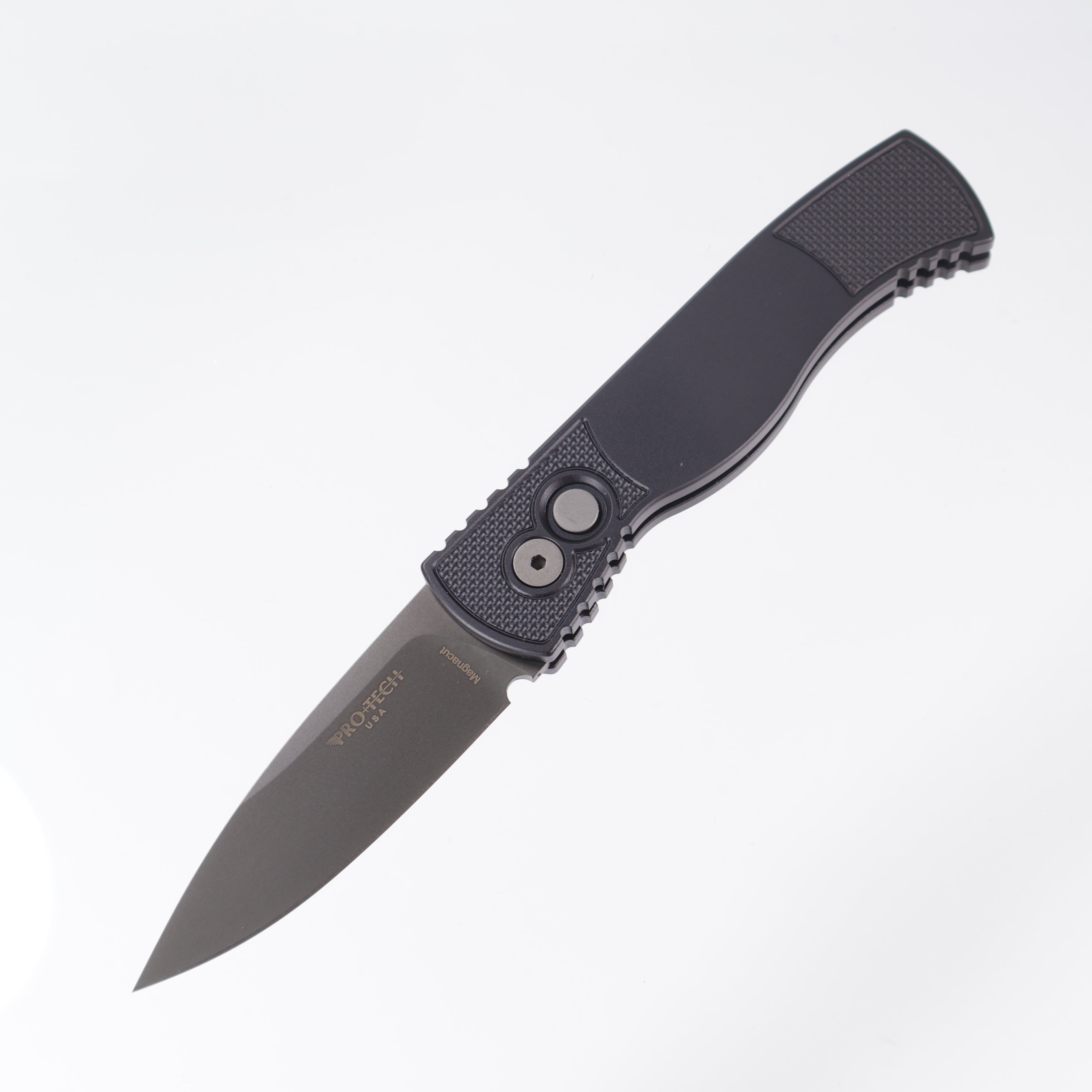 Pro-Tech TR-2 - Black Aluminum w/ Textured Corners - Smoky Grey DLC Magnacut - T221