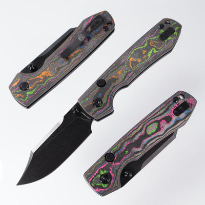 Vosteed Raccoon Top Liner Lock - 80s Camo Carbon - Black Stonewash M390 - BR OP Exclusive - A2915